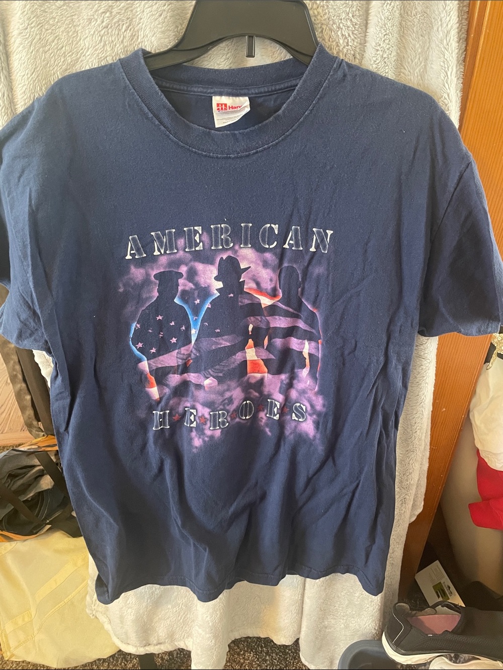 Hanes Navy Blue Graphic Crewneck Tee